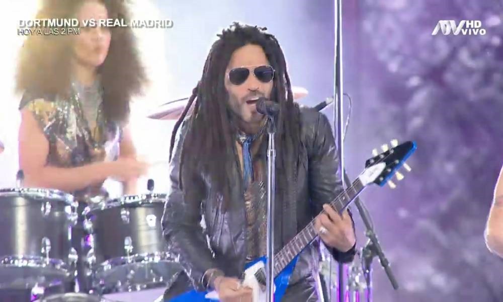 Lenny Kravitz da espectacular show previo a la gran final de la UEFA